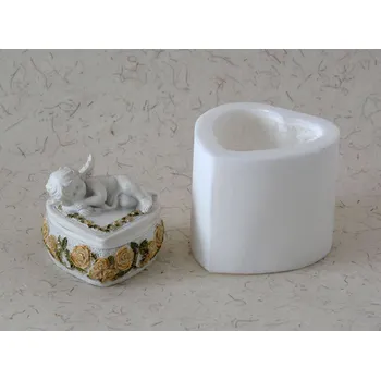 Silikonová forma - Andílek na srdíčku 80 x 80 x 70 mm