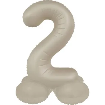 Folat Balónek fóliový samostojný číslo 2 Krémové latté, matný 72 cm