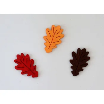 Dřevěné dekorace - List dubový 4 cm oranžový