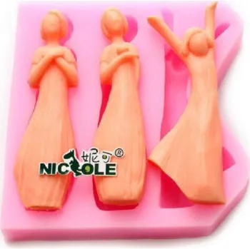 Silikonová forma - Lady reliéf 3 ks