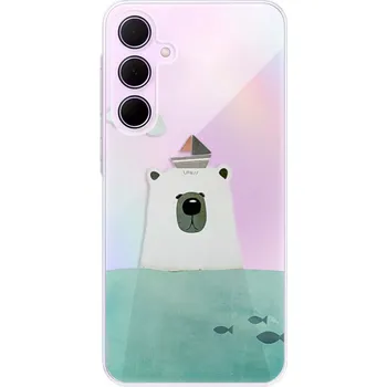Pouzdro na mobilní telefon Odolné silikonové pouzdro iSaprio - Bear With Boat - Samsung Galaxy A55 5G