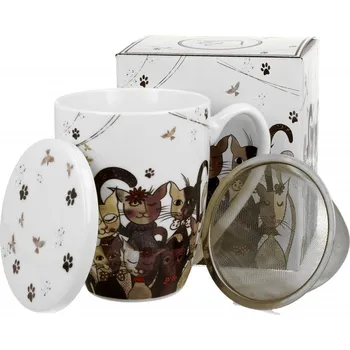 Porcelánový hrnek byliňák Cats Family 360 ml v dárkové krabičce