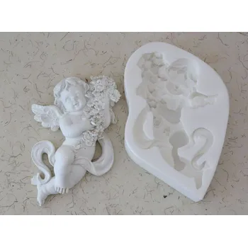 Silikonová forma PLOCHÁ - Anděl s náručí květů