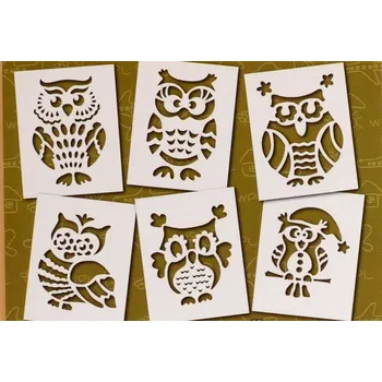 Sada 6 ks šablon - Sovy