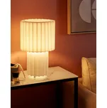 Noční stolní lampa bílá lněná základna látkové stínidlo 40 cm moderní styl obývací pokoj ložnice Beliani