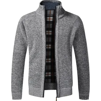 Pánský svetr Pánský kardigan na zip Barva: Světle Šedá, Velikost: L
