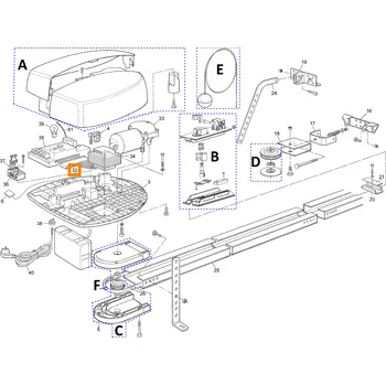 Pohon brány Nice CA37.5320 kabelový svazek SN6021