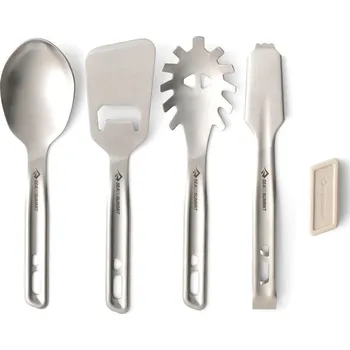 Outdoor vaření set nerezových příborů SEA TO SUMMIT Detour Stainless Steel Utensil Set - [4 Piece], Grey