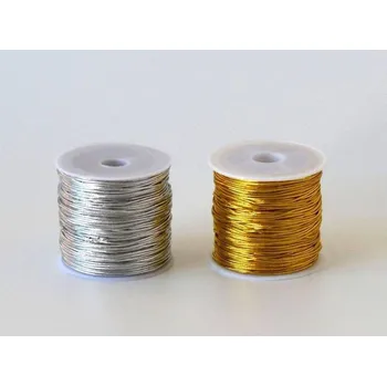 Dutinka s lurexem KULATÁ - Ø 1 mm STŘÍBRNÁ