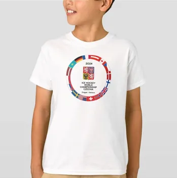 Chlapecké tričko FansArena Dětské tričko Ice Hockey World Championship Czechia MS 2024 White Velikost: Dětské XL 12 - 142 - 152