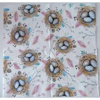 Papírový ubrousek Ubrousek na decoupage - Velikonoce - Velikonoční hnízdo