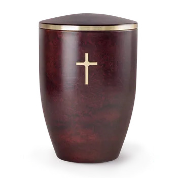 Smuteční dekorace Kovová urna Melina Rosewood - Kříž