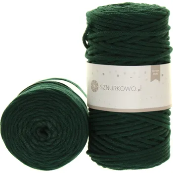 Příze Sznurkowo Bavlněná šňůra 3mm lahvově zelená