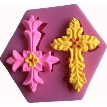 Silikonová forma - ozdoba Kříže 2 ks 33 x 50 mm