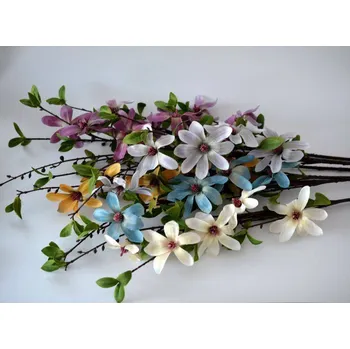 umělá květina Umělé květiny - Větev s rozkvetlými květy FIALOVÁ