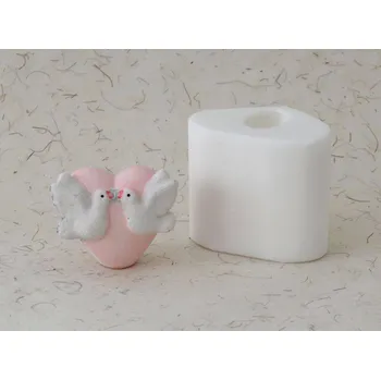 Silikonová forma - Holubičky srdíčko 63 x 40 x 55 mm