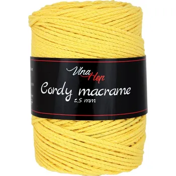 Příze Vlna - Hep Cordy macrame 2,5 mm 8184 žlutá