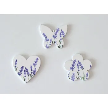 Dřevěné dekorace s levandulí KVĚTINKA