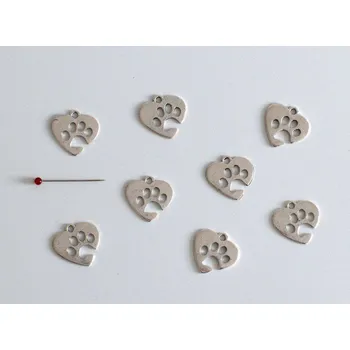 Přívěsek Přívěšek kovový - Srdce tlapka