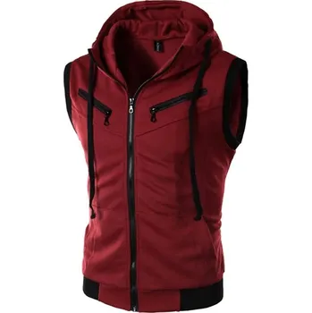 Pánská retro vesta na zip Barva: Vínová, Velikost: XS