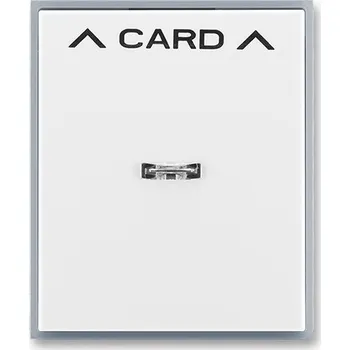 vypínač ABB ELEMENT Kryt spínače kartového, s čirým průzorem, s potiskem, bílá/ledová šedá