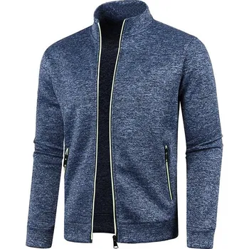 Pánský svetr Pánský cardigan s kontrastním zipem Barva: Tmavě Modrá, Velikost: XS