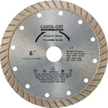 Řezný kotouč Diamantový kotouč celoobvodový 150 x 22,23 x 12mm LT Laser-cut L00118