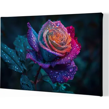 Obraz Obraz na plátně - Růže, kapky vášně FeelHappy.cz Velikost obrazu: 40 x 30 cm