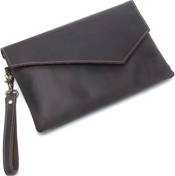 Pánská taška do ruky s asymetrickou klopou Barva (Varianta): tmavě hnědá