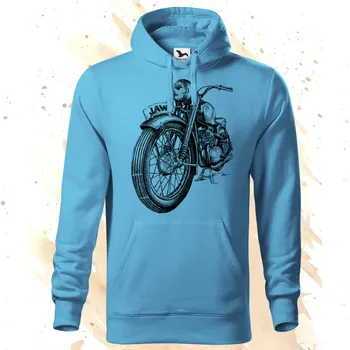 Dámská mikina Mikina - motorka Jawa Barva: Modrá - tyrkysová (44), Velikost: S, Střih: Dámské