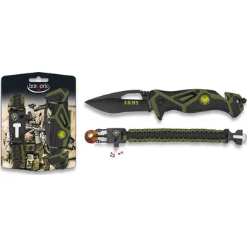 Bojový nůž Nůž zavírací FOS ARMY hladké ostří + paranáramek