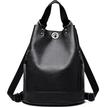 Městský batoh Dámský kožený batoh FLY FF284 Barva: Černá