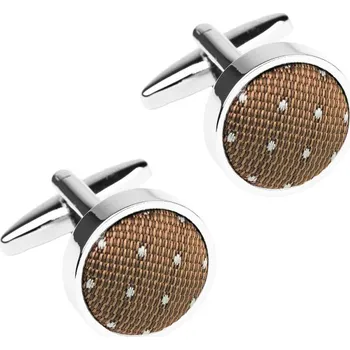 Manžetový knoflíček Bubibubi Hnědé manžetové knoflíčky s puntíky