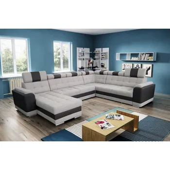 Sedací souprava Rozkládací rohová sedačka MODULA U béžová / hnědá