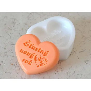 Silikonová forma - mýdlo ŠŤASTNÝ NOVÝ ROK 1 © 80 x 68 x 15 mm