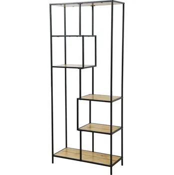 Regál, černá/dub, BILOTE TYP 3