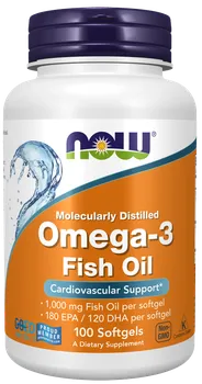 Přírodní produkt Now Foods Molecularly Distilled Omega-3 Fish Oil Softgels