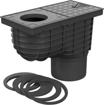 Kanalizační potrubí Chudej CHUDĚJ KV 125 lapač střešních splavenin 305x155mm, spodní, PP, černá