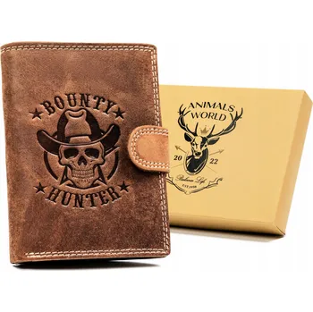 Peněženka Velká, vertikální pánská peněženka z přírodní kůže lebka Zapínání: západka