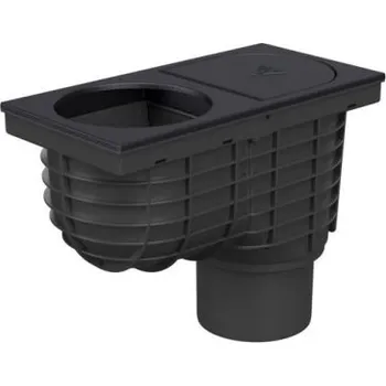 Stavebniny Chudej CHUDĚJ KV 110 lapač střešních splavenin 305x155mm, spodní, litina, černá