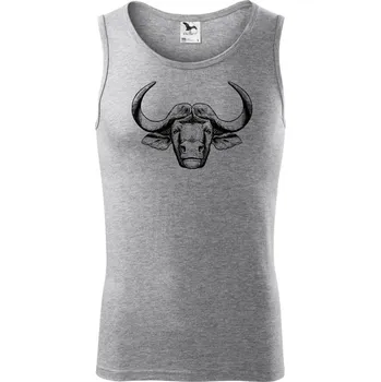 Hlava býka kreslená - Tílko pánské Core - S ( Tmavě šedý melír )