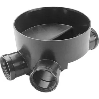 Kanalizační potrubí Wavin BASIC 315 KG dno šachtové DN160, pravý přítok - typ III, včetně těsnění, PP, černá
