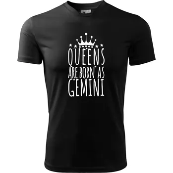 Chlapecké oblečení Queens are born as Gemini - Blíženci - Dětské triko sportovní (dresovina) - 134 cm/8 let ( Černá )