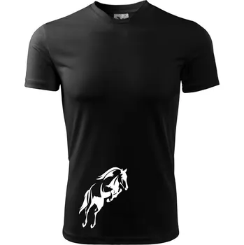 Chlapecké oblečení Kůň na zadních - Dětské triko sportovní (dresovina) - 158 cm/12 let ( Černá )