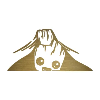 Samolepicí dekorace na vozidlo Kuk 007 pravá Groot vykukuje (64 - škrábaný kov zlatý) SAMOLEPKA NA AUTO, NÁLEPKA, FÓLIE, POLEP, TUNING, VLASTNÍ TEXT, TISK, AUTOSAMOLEPKY.cz, POLEPY, OBRÁZEK, LOGO, 3D STICKERS