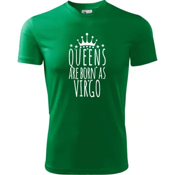 Queens are born as Virgo - Panna - Dětské triko sportovní (dresovina) - 146 cm/10 let ( Středně zelená )