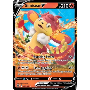 Volný čas Pokémon Simisear V 027/172 - Brilliant Stars