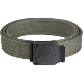 Opasek MIL-TEC Opasek přezka s lebkou 40 mm 130 cm ZELENÝ