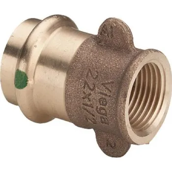 Stavebniny Viega SANPRESS 2212.3 přechodový kus 22x1/2", pojistka proti protočení, s vnitřním závitem, lisovací, voda, červený bronz