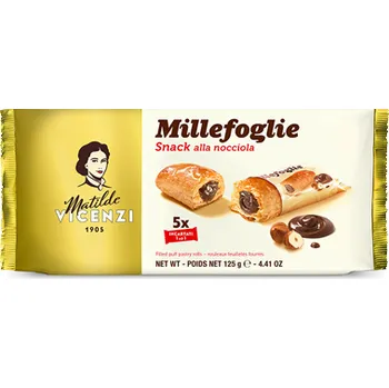 Vicenzi Millefoglie s lísko-oříškovým krémem (crema alla nocciola 5x25g) 125g